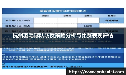 杭州羽毛球队防反策略分析与比赛表现评估